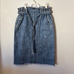 Wash Lab WL Denim Blue Women's Skirt tie waist size  30